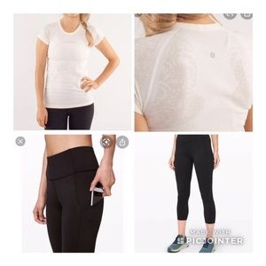 Lululemon swiftly top and black leggings